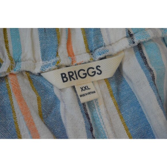 Briggs Women's Striped Linen Rayon Shorts XXL Multi-Color Casual Summer Wear - Picture 5 of 9